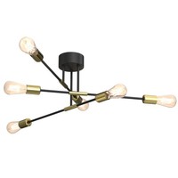 Deckenleuchte Metall E27 Schwarz Gold Vintage Deckenlampe KüChe Wohnzimmer