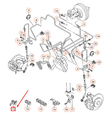 NEU AUDI A2 8Z BREMSLEITUNGSHALTER VORNE 2 PUNKT 8Z0611797 ORIGINAL