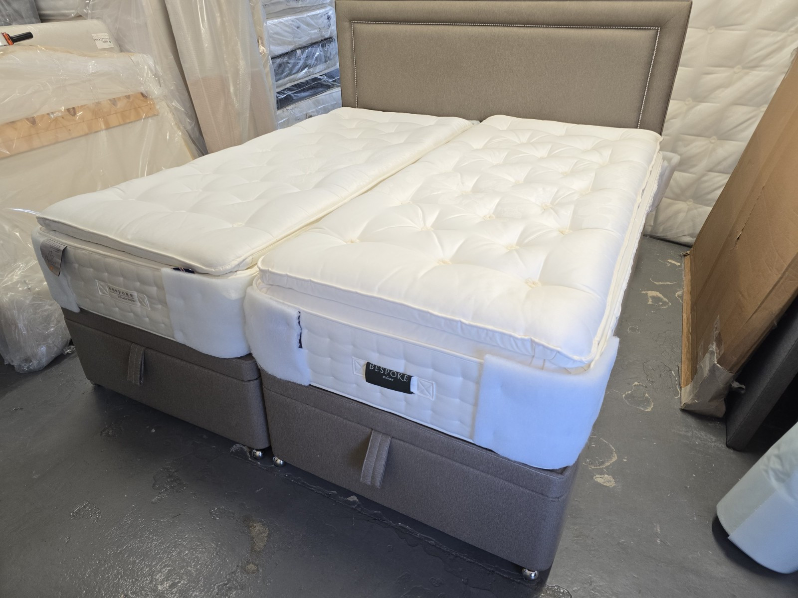 Staples Superking 6FT 180 x 200cm Ottoman Storage Divan Bed Mattress set Bensons