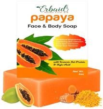 Erbaid Papaya Soap Face  Body Wash   Skin Brightening 4 Ounce Pack of 1 