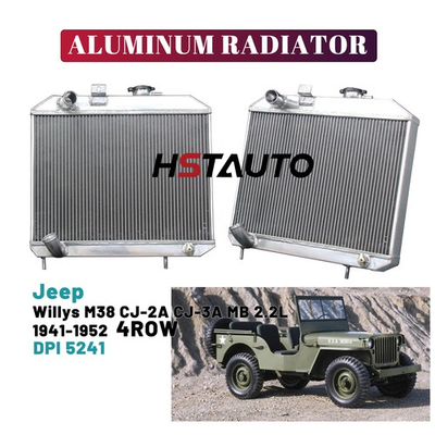 #ad #ad MT For Jeep Willys Truck M38 GPW 1941 1952 L4 L6 3Row Aluminum Radiator 5241 $999.00