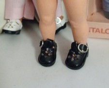 Scarpine nere traforate in similpelle per bambole tipo mini Furga L o Eva