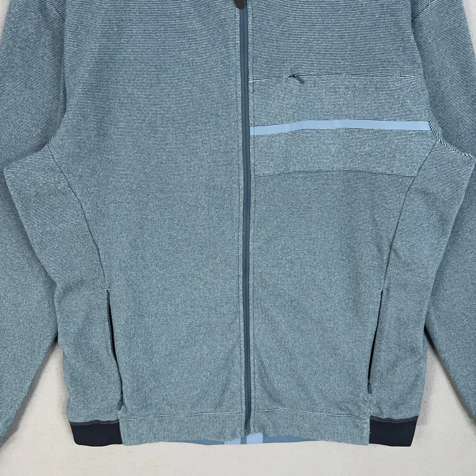 Shimano Jacket Mens XL Blue Gray Cycling Full Zip Stand Collar Reflective Trim - Image 3 of 4
