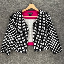 Jessica Howard Blazer Women 12 Black Geometri...