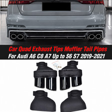 Car Quad Exhaust Tips Muffler Tail Pipes For Audi A6 C8 A7 Up To S6 S7 2019-2021 Car Quad Exhaust Tips Muffler Tail Pipes For Audi A6 C8 A7 Up To S6 S7 2019-2021