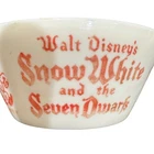 Rare 30s Vintage Vitrock Milk Glass Snow White and the Seven Dwarfs Bowl Disney