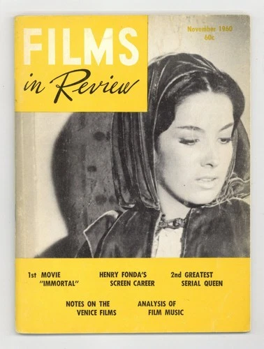 Films in Review Vol. 11 #9 VG/FN 5.0 1960