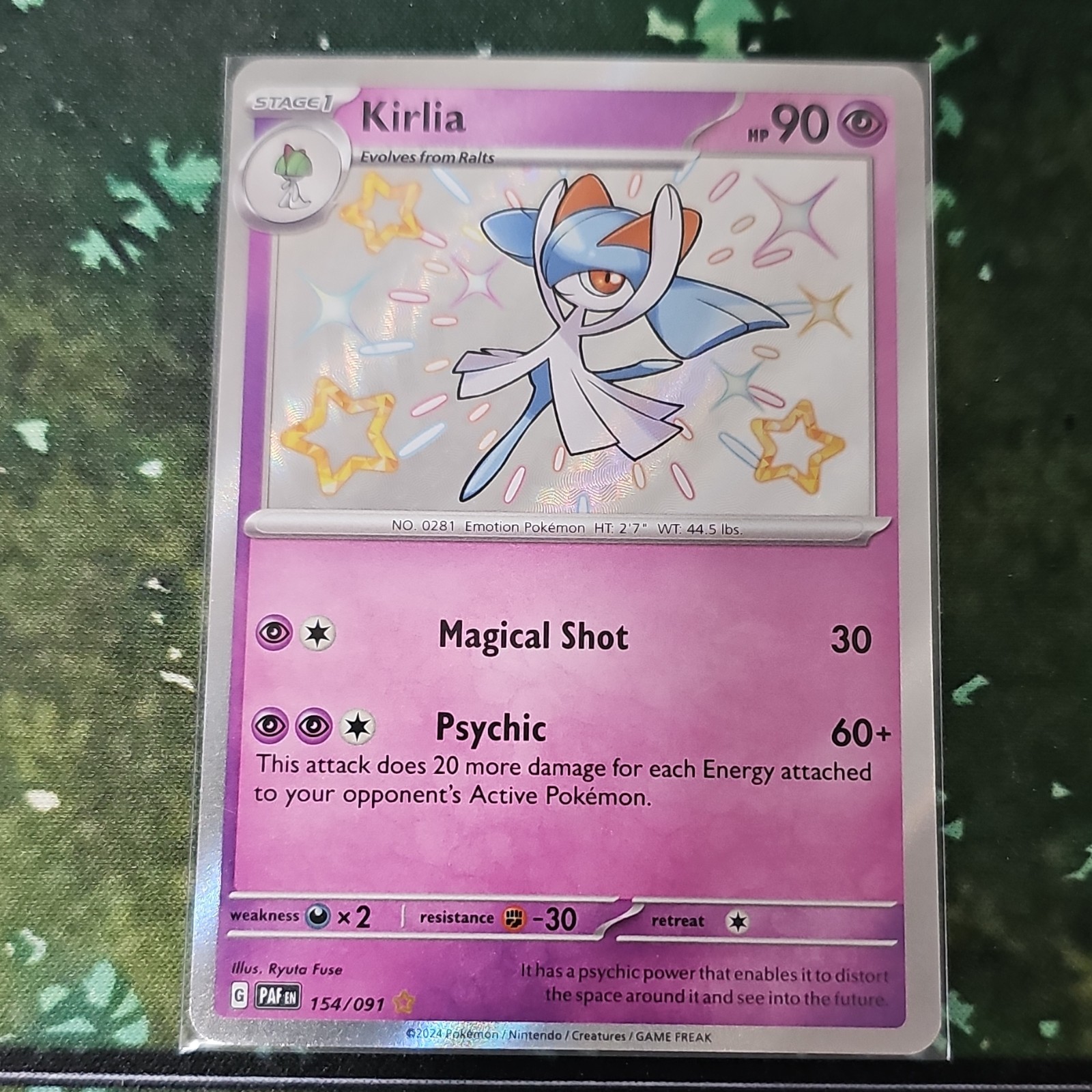 Pokémon Kirlia 154/091 SV: Paldean Fates Holo Rare ENG Stage 1 90 HP