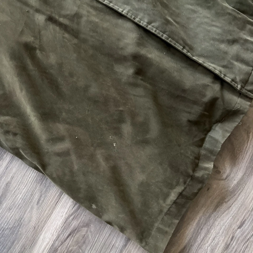 Vintage Paul Stuart Trench Coat Men's Size L Wool Liner Green Waxed Interior USA - Image 3 of 4