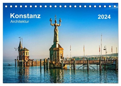 Konstanz Architektur (Tischkalender 2024 DIN A5 quer), CALVENDO Monatskalender A