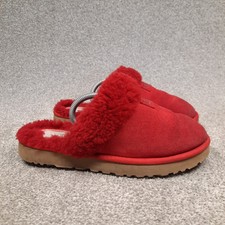 UGG Cozy Slipper Women's Size 9 Red Brown Suede Leather Sheepskin Lined 1126730