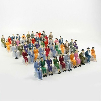 50pcs Model Train G scale Sitting Figures 1:25 Painted Seated People New