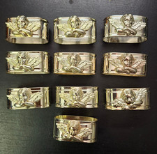 10 Serviettenringe aus Metall, rhodiniert mit montierten Engelchen, sehr hübsch