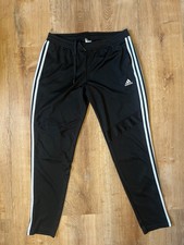 Adidas Climacool Black 3-Stripe Track Pants Zipper Ankle Youth L Soccer Athletic