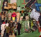 Huge Lot of 1990s 12" GI Joe Action Figures w Guns Accessories Helmets Vehicle +