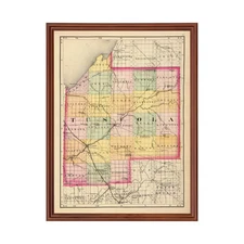 Old Map of Tuscola County, MI 1873 - Vintage Michigan Art