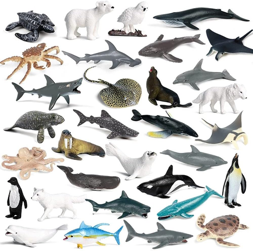 Set De 30 Figuras Mini De Animales Marinos De Resina, Surtido De Tortugas, Delfines Y Conchas, Ideal Para Decoración Y Regalos