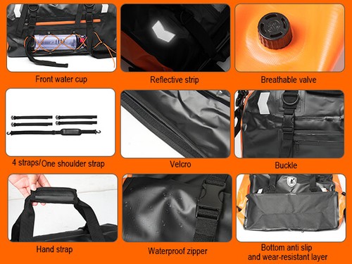 Motorcycle Waterproof Tail Bag 50LMotorbike Luggage Backpack Motorcycle Seat Bag - Picture 13 of 13