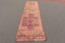 Colorful Rug, Oriental Rug, Vintage Rugs, 2.8x11.1 ft Runner Rug, Turkish Rug