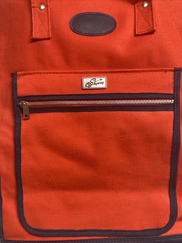 SKYWAY Vintage Luggage Red Rolling Carry-On Travel Bag W/ Zipper Pouch 1960s/70s - Picture 2 of 15