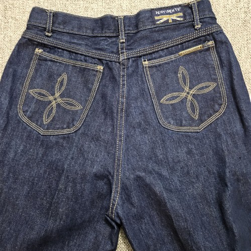 Vintage Pentimento Jeans 70’s Wide Leg Dark Wash Jeans Tan Stitching Sz 13 EUC - 第 6/14 張圖片