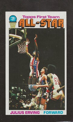 1976-77 Topps #127 Julius Erving All-Star, New York Nets, HOF, EX-MT (OC)!