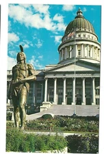 Chief Massasoit and Utah State Capitol, Salt Lake City. c1970s Unused Postcard