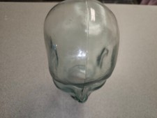 Vintage 11.5  Clear Glass Head with Green blue Tint, Wig-Hat Mannequin Display