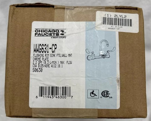 Chicago Faucets WWG631-CP 2.2 GPM Wall-Mounted Chrome Faucet NIB