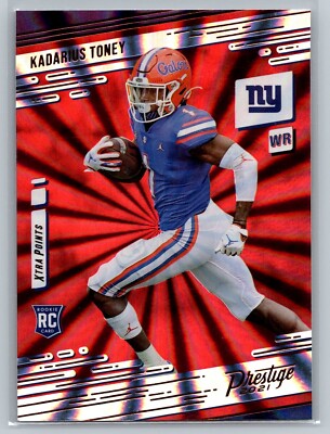 Kadarius Toney ROOKIE CARD ''Xtra Points'' SUNBURST 2021 Panini Prestige #214 (RC)