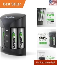 Recharge Pro AA  AAA Battery Charger with 4 NiMH Batteries and Safety Features
