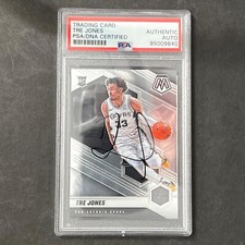 2020-21 Mosaic Basketball #243 Tre Jones Signed Card AUTO PSA/DNA Slabbed RC Spu