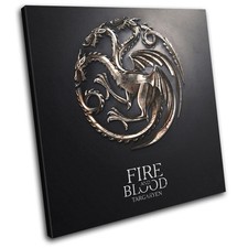 Game of Thrones Targaryen Filmgr&ouml;&szlig;en EINZELNE LEINWAND WANDBILD Bild Druck