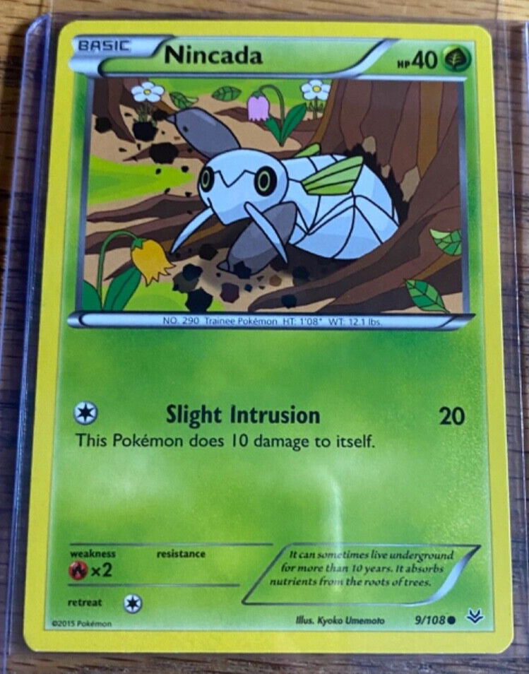 Nincada 9/108 - Roaring Skies - Common - Pokemon Card TCG - Lightly Played 2015