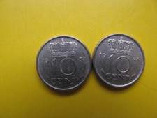 10 Cent - M&uuml;nzen von 1948 (Wilhelmina) und  1951 (Juliana)