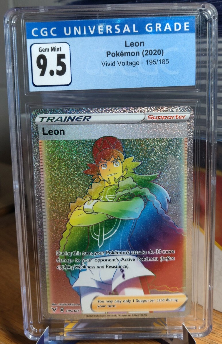 CGC 9.5 Leon 195/185 Rainbow Rare Vivid Voltage Pokemon TCG