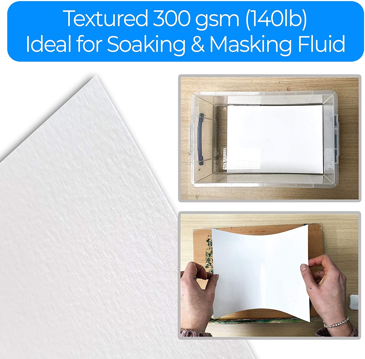 Fine-Grain Textured Watercolour Paper Pad - 300gsm, 12 Sheets - By