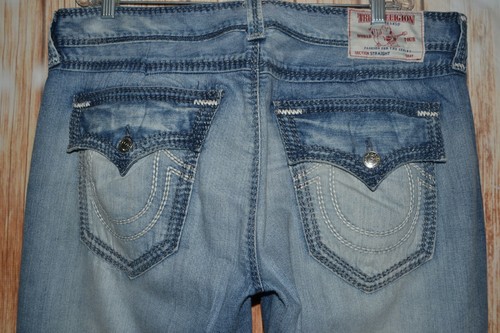 True Religion Men's Straight True Indigo Mega T Blue Demin Jeans 40x34 - Picture 7 of 12