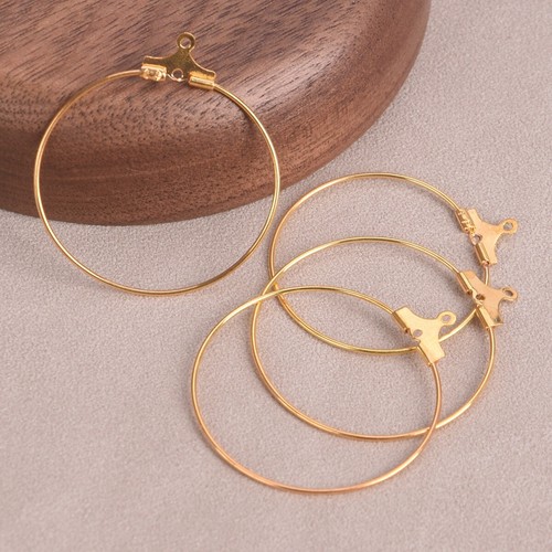 30pcs 25mm 30mm 35mm 40mm Round Circle Wire Earring Hooks Metal Clasps DIY Lot - Picture 4 of 7