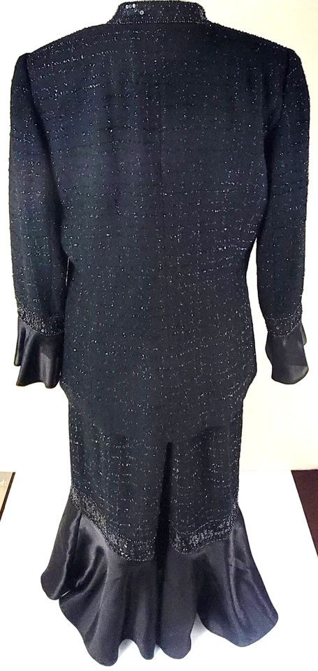 Trajes de Tango Traje Negro Conjunto Falda Estrás Cierre Volantes Mujer Talla 12 Foto 4 de 4