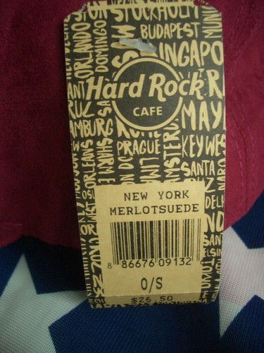 HRC Hard Rock Cafe New York Merlot Suede Samt Base Cap Basecap Hat NWT - Picture 6 of 6