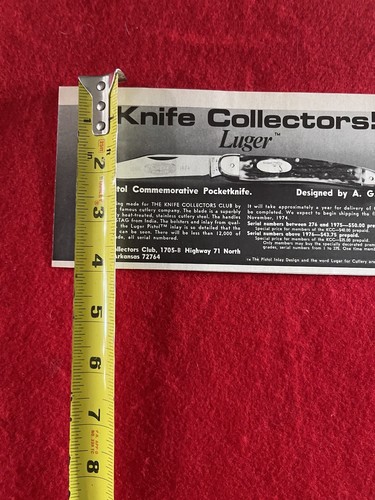 Vintage 1974 Luger Commemorative Knife Print Ad- Ad Only - Picture 6 of 6
