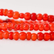 Red White Heart 4-5mm Venetian Trade Beads