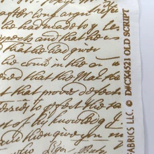 Michael Miller Cotton Fabric Old Script Antiquity Collection Brown/Cream 45x4 Yd