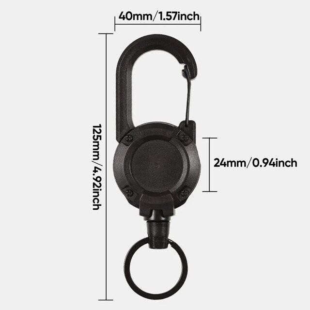 4× Retractable Key Chain Heavy Duty Wire Rope Buckle Multi-Function Key Chain