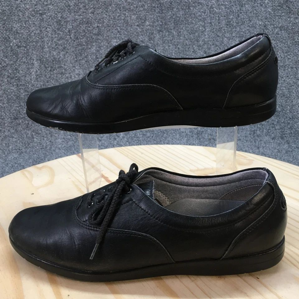 Zapatos Dexter para mujer 11 N informales Oxford cuero negro con cordones punta lisa 252676 Foto 2 de 4