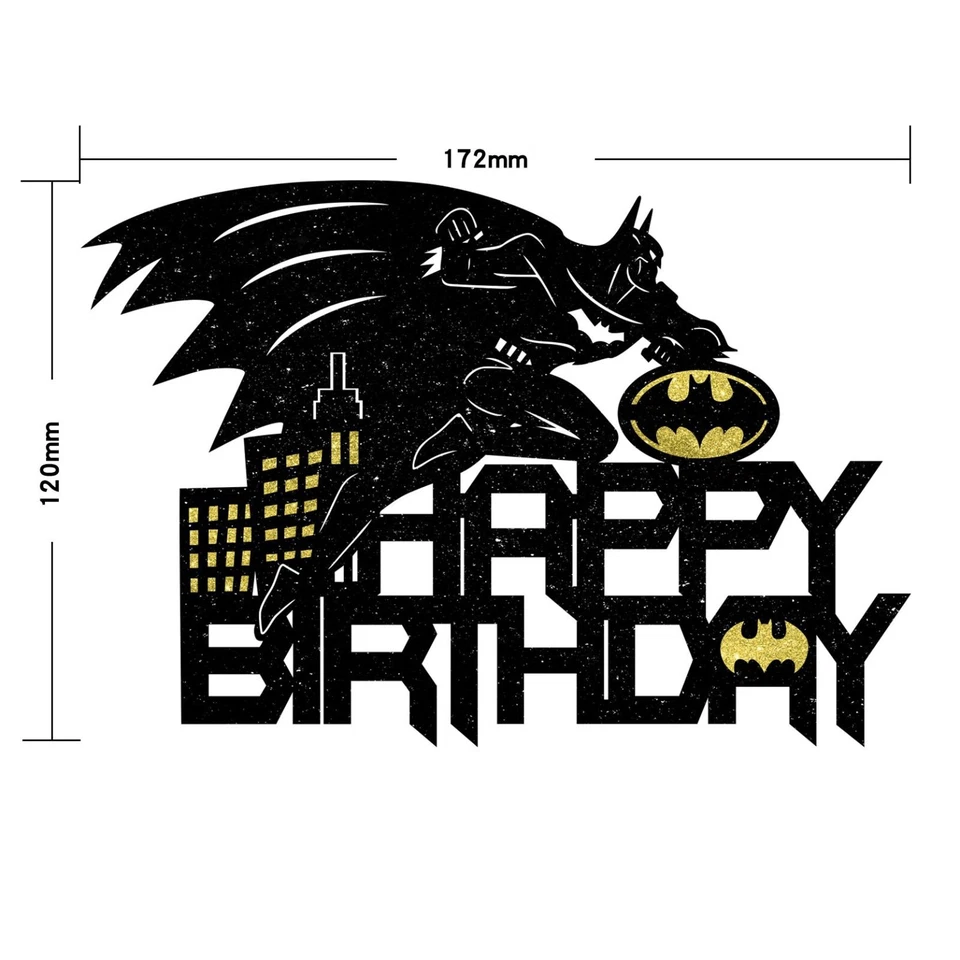 Batman Cake Topper Glitter Batman Birthday Cake Decoration Image Card Foto 2 de 2