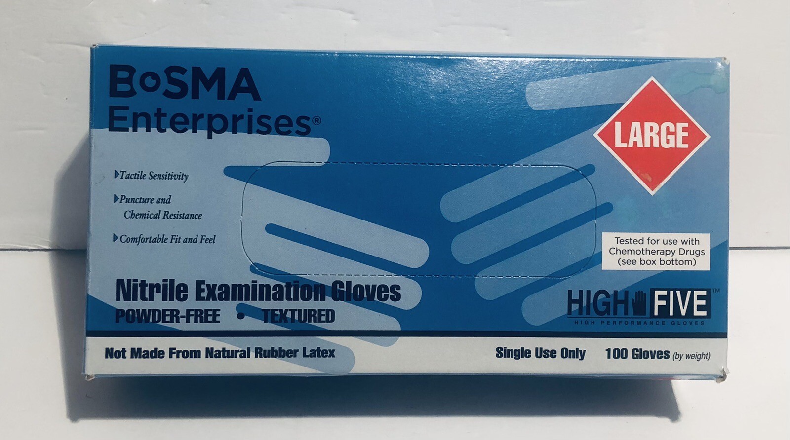 Bosma Nitrile Examination Gloves Power Free Textured 100 Count Size Large eBay