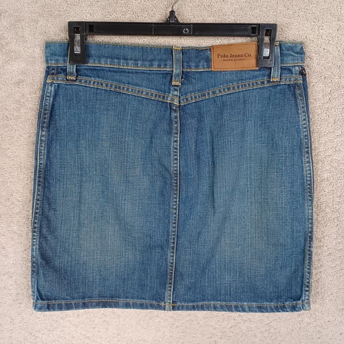 Polo Ralph Lauren 裙子女式 4 蓝色牛仔青少年裙短口袋 Y2K 棉 - 第 3 张/共 9 张