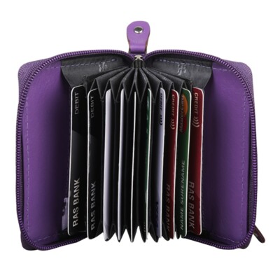 Ladies Women RFID Safe Genuine Leather Small Cardholder Card Case